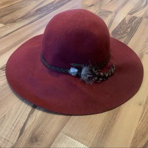 Burgundy Wool Felt Hat